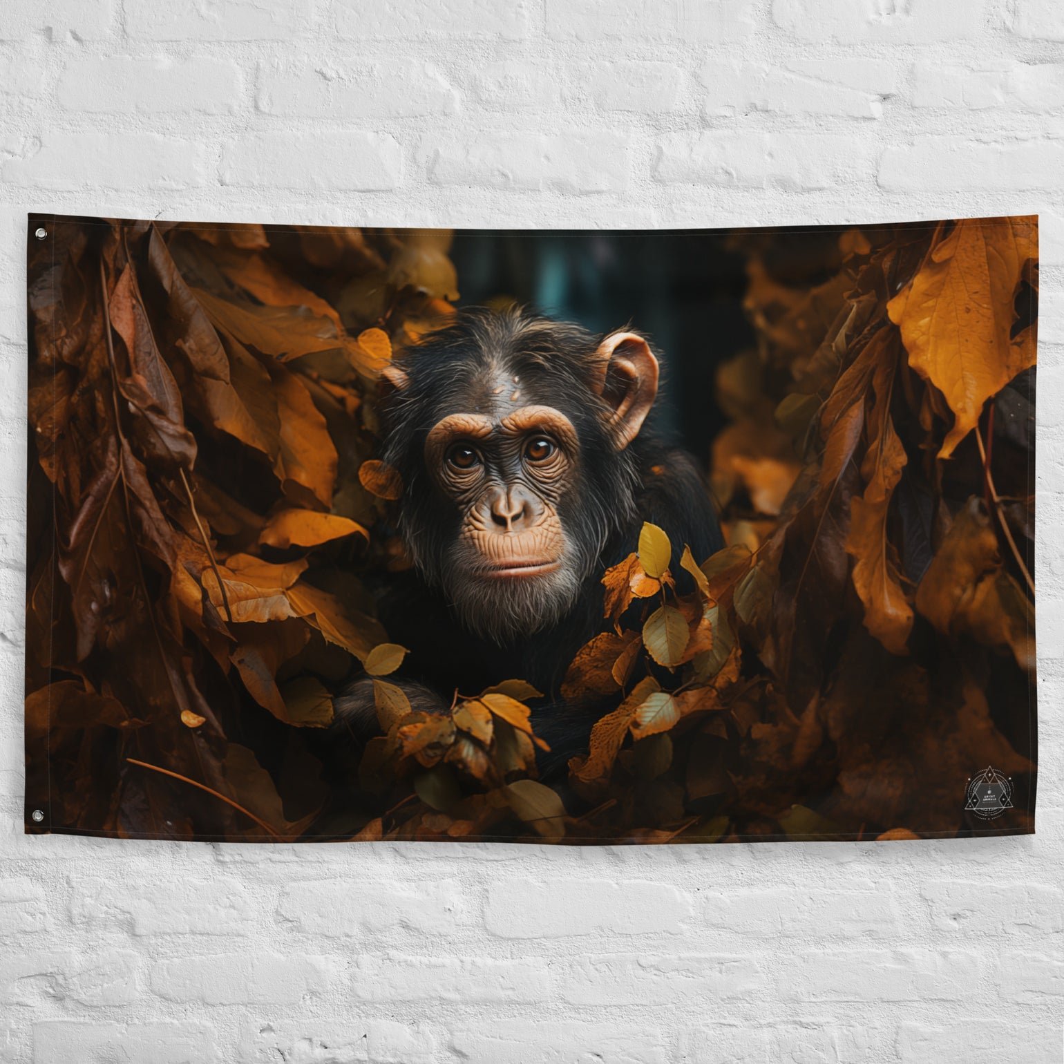 Chimpanzee Spirit Animal Flag Wall Art