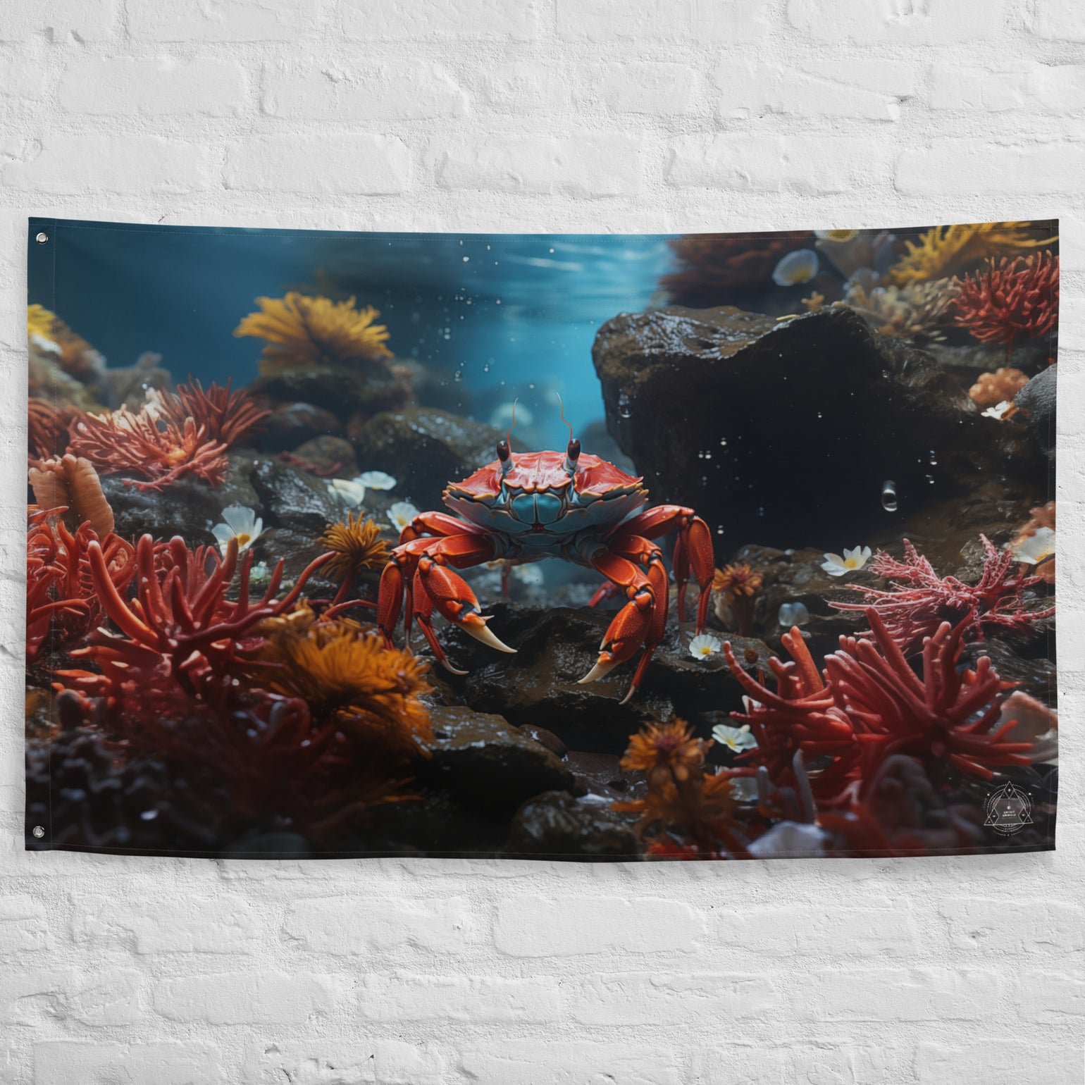 Crab Spirit Animal Flag Wall Art