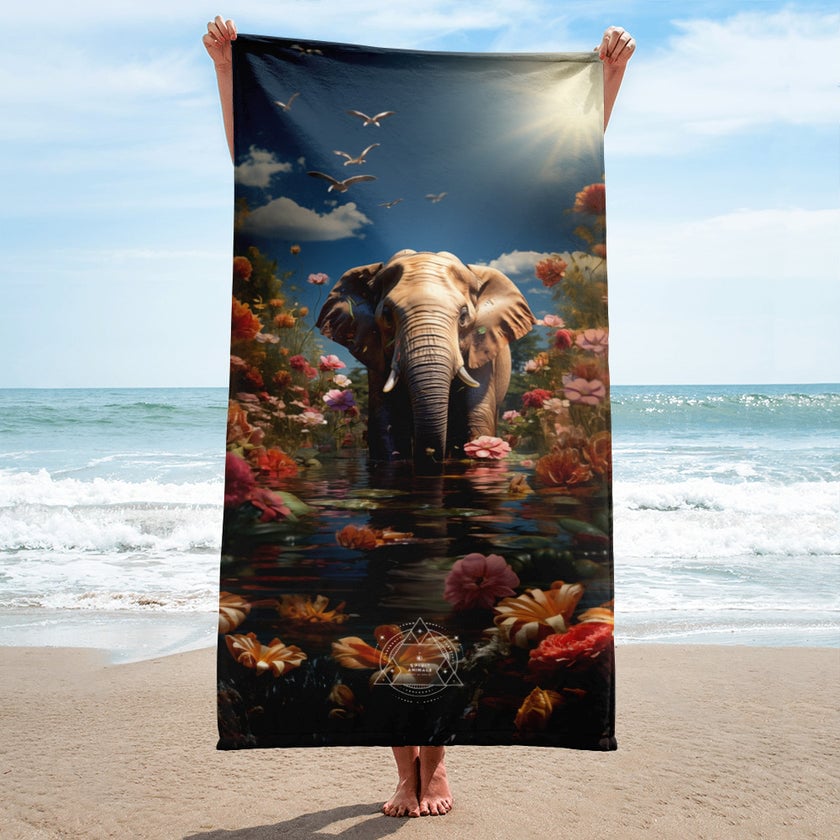 Elephant Spirit Animal Lightweight Beach Towel