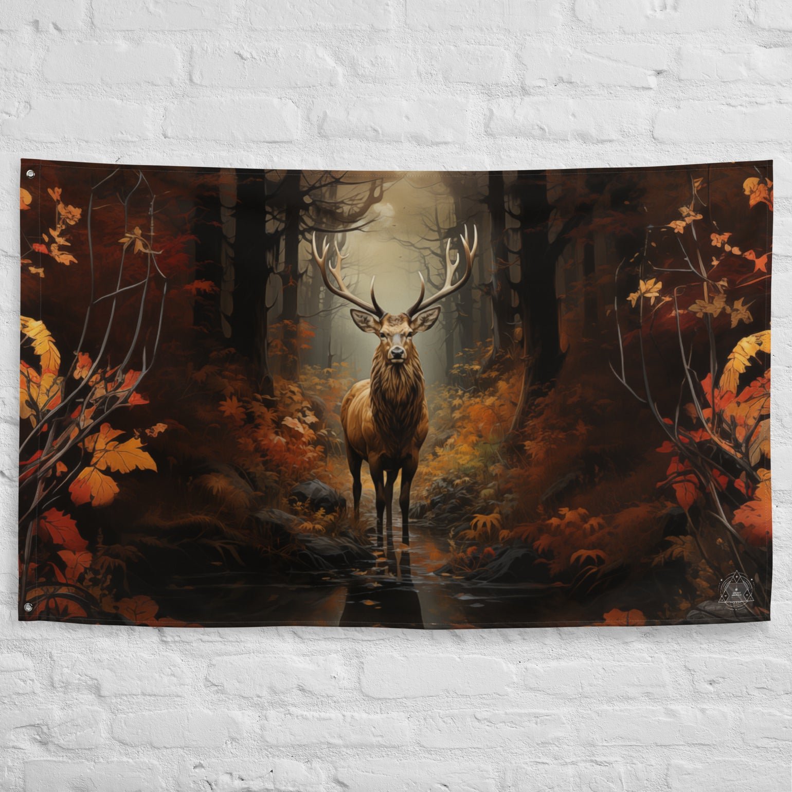 Elk Spirit Animal Flag Wall Art