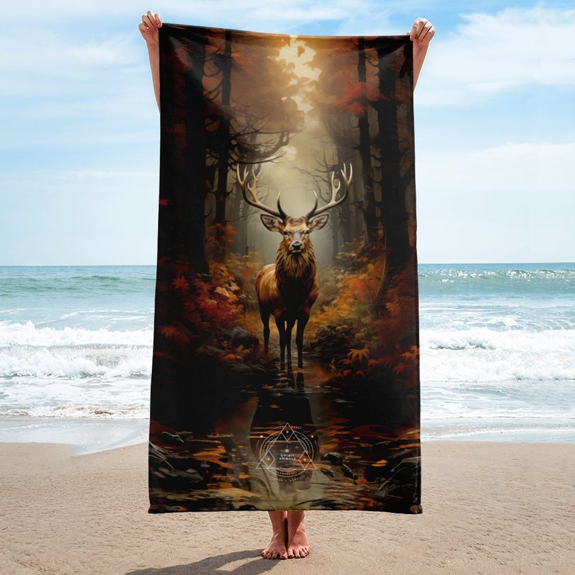 Elk Spirit Animal Lightweight Beach Towel