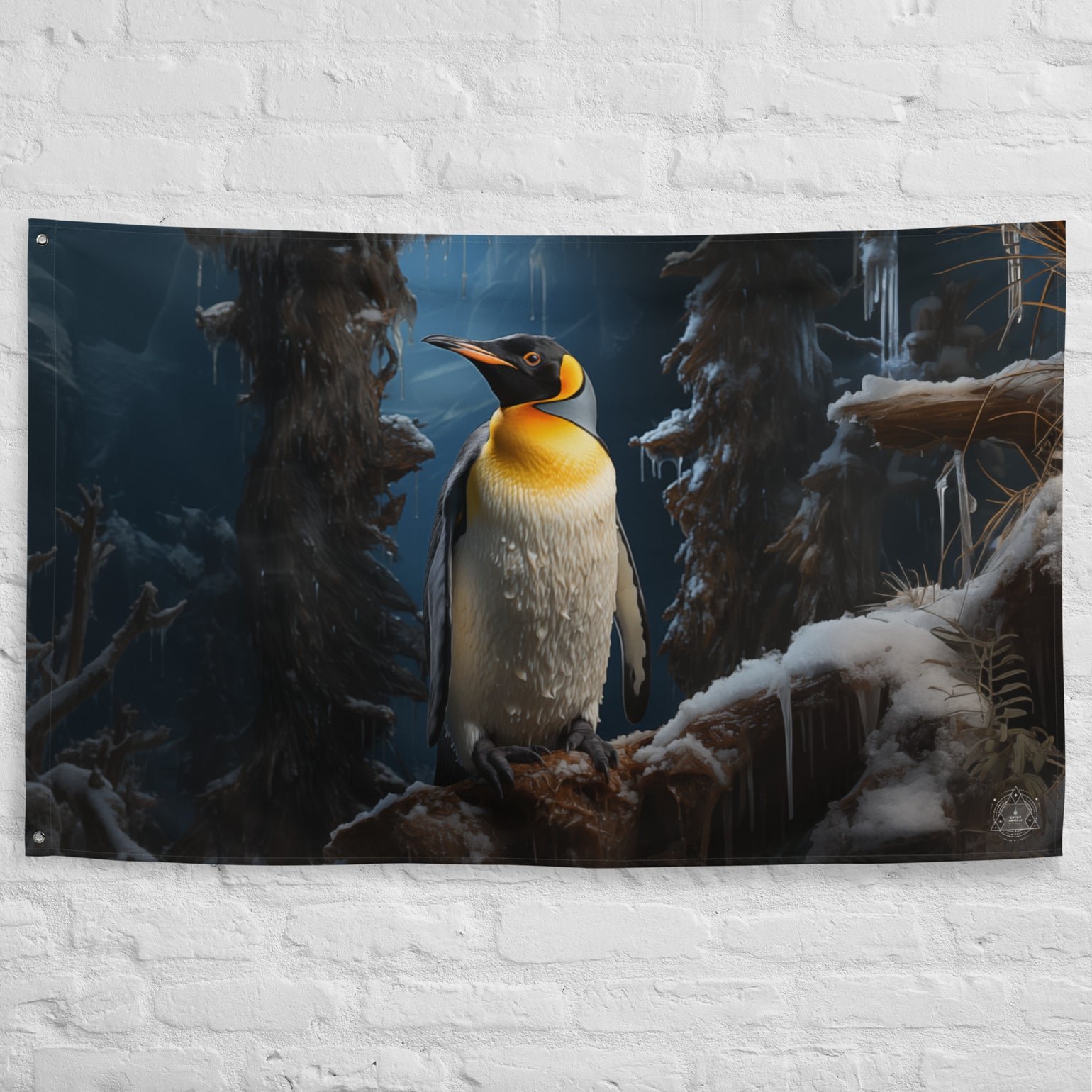 Emperor Penguin Spirit Animal Flag Wall Art