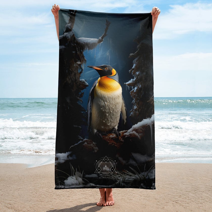 Emperor Penguin Spirit Animal Lightweight Beach Towel