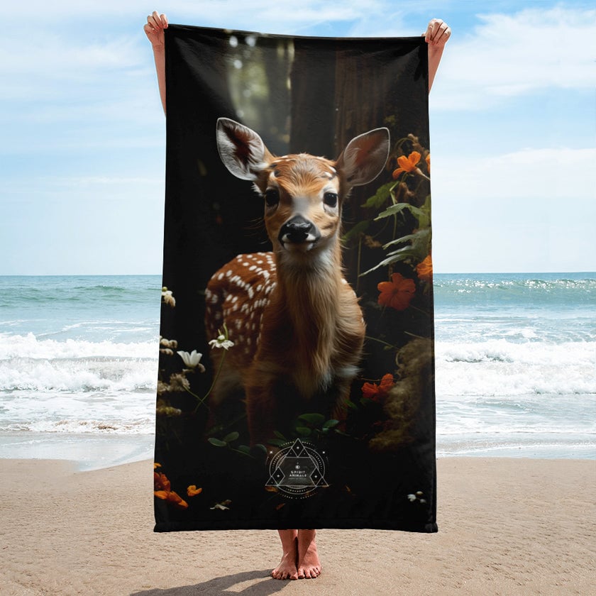 Fawn Spirit Animal Lightweight Beach Towel