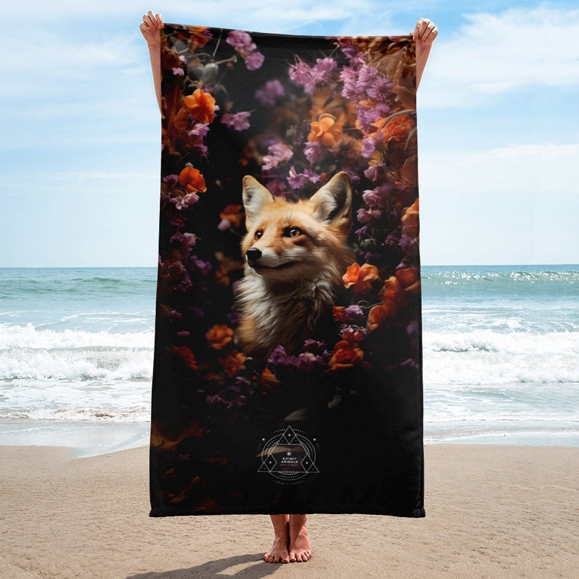 Fox Spirit Animal Lightweight Beach Towel