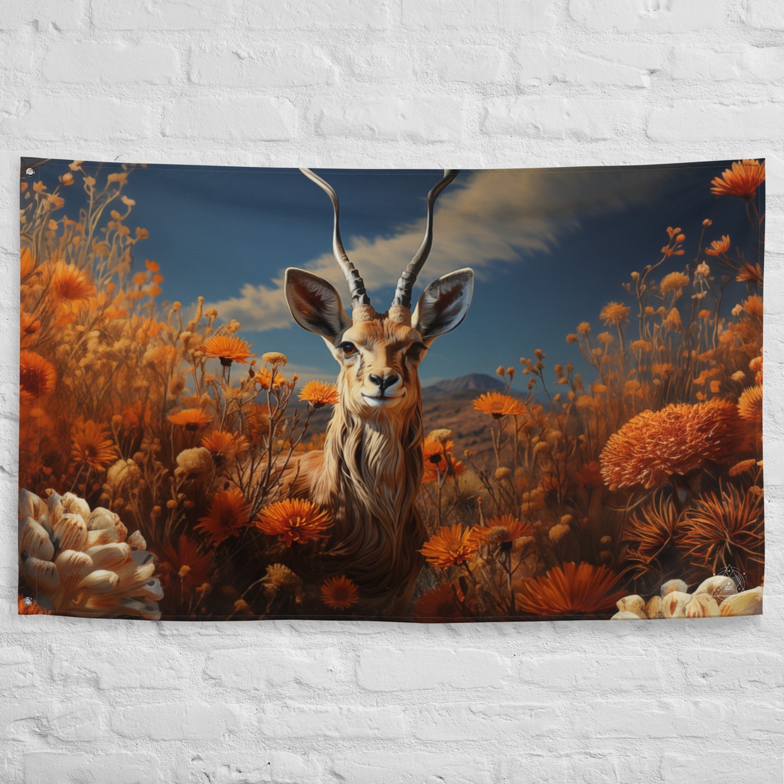 Gazelle Spirit Animal Flag Wall Art