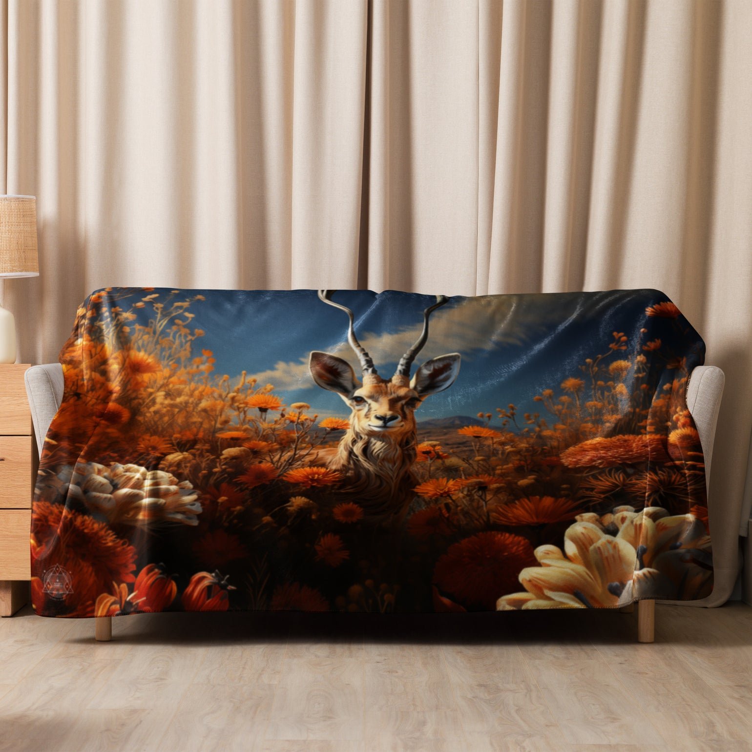 Gazelle Spirit Animal Sherpa Blanket