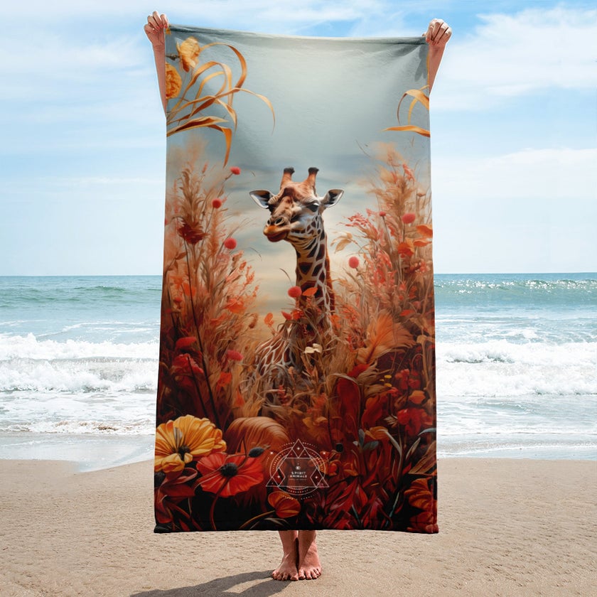 Giraffe Spirit Animal Lightweight Beach Towel