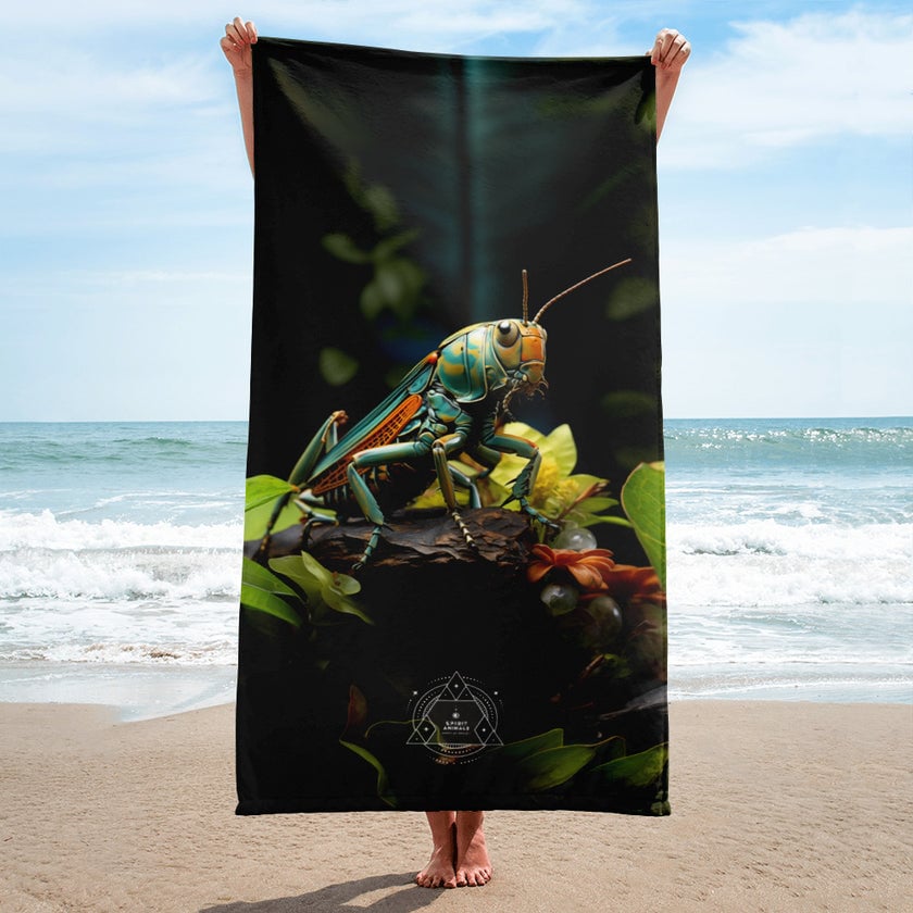 Grasshopper Spirit Animal Lightweight Beach Towel