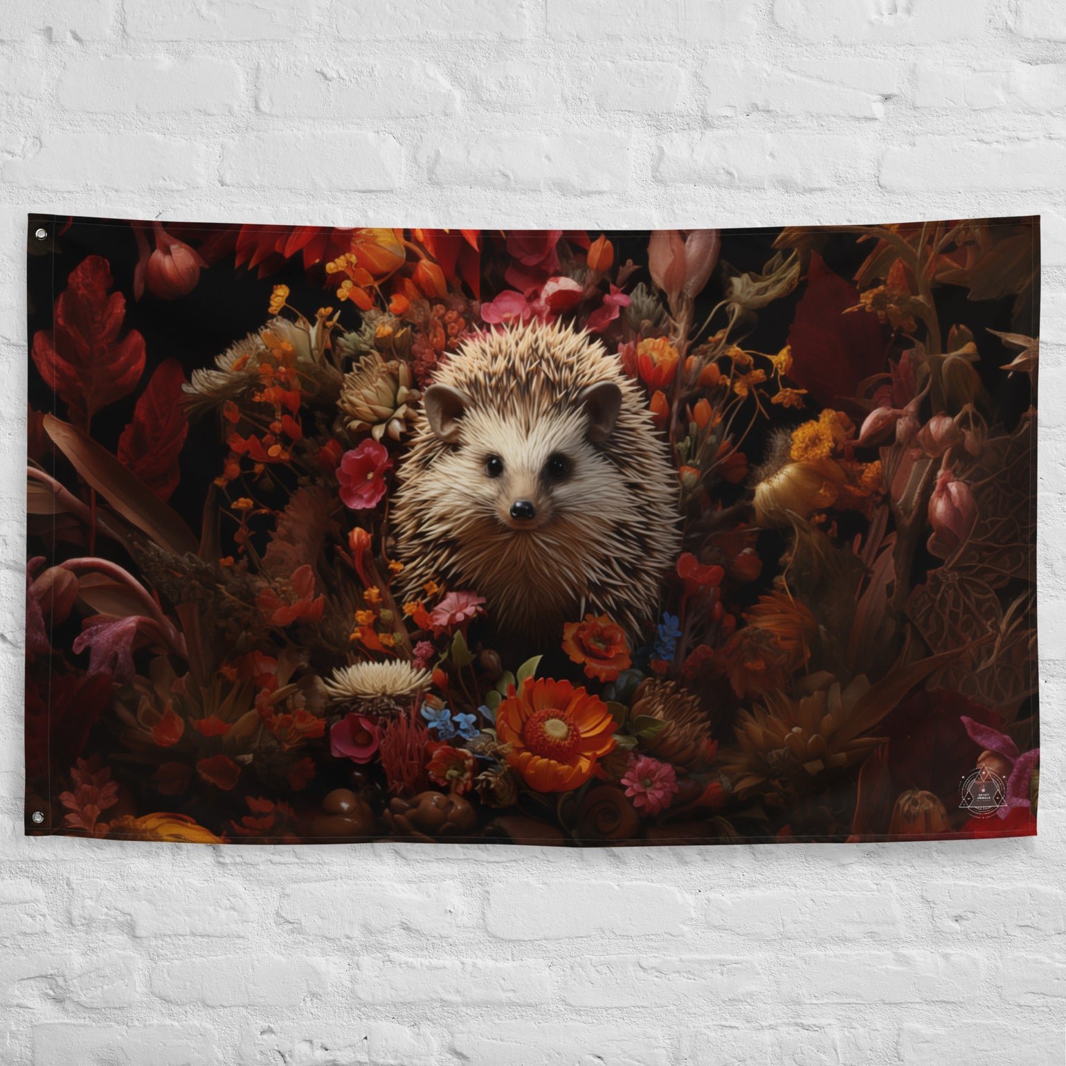 Hedgehog Spirit Animal Flag Wall Art