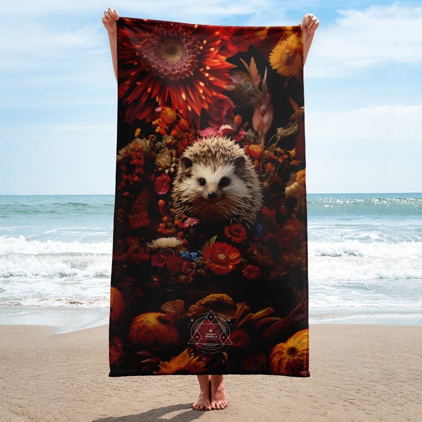 Hedgehog Spirit Animal Lightweight Beach Towel