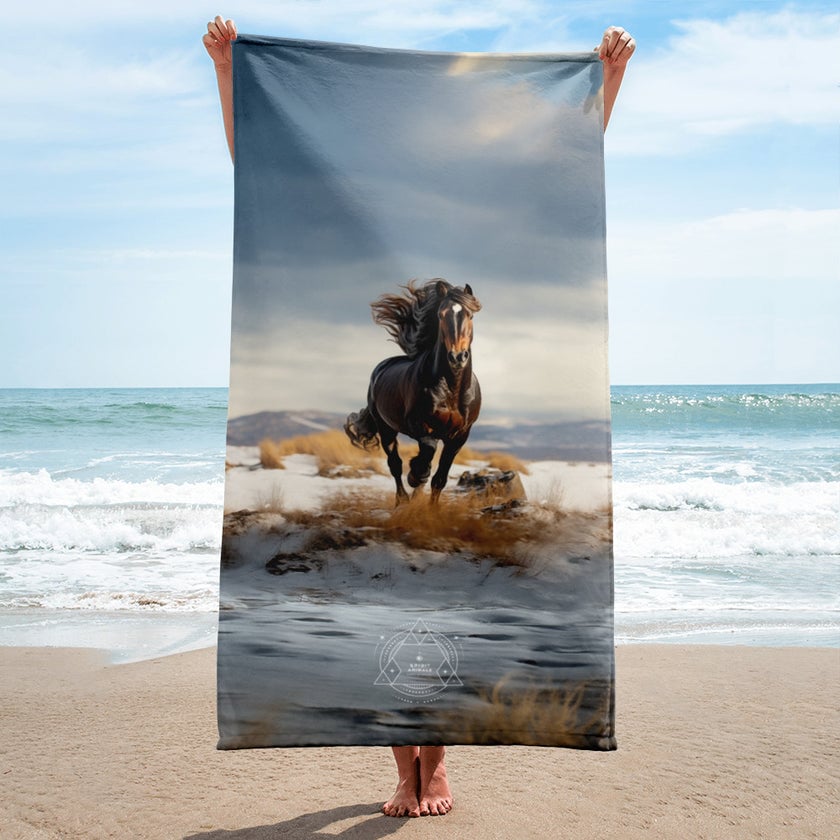Horse Spirit Animal Lightweight Beach Towel