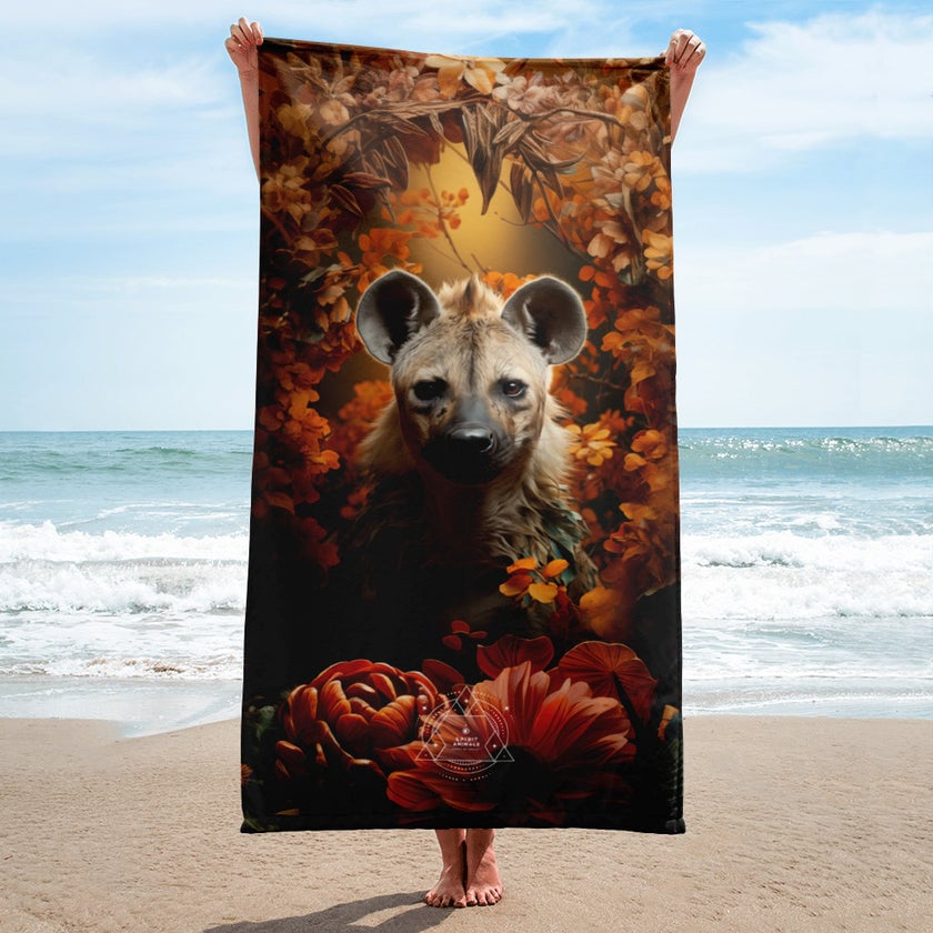 Hyena Spirit Animal Lightweight Beach Towel