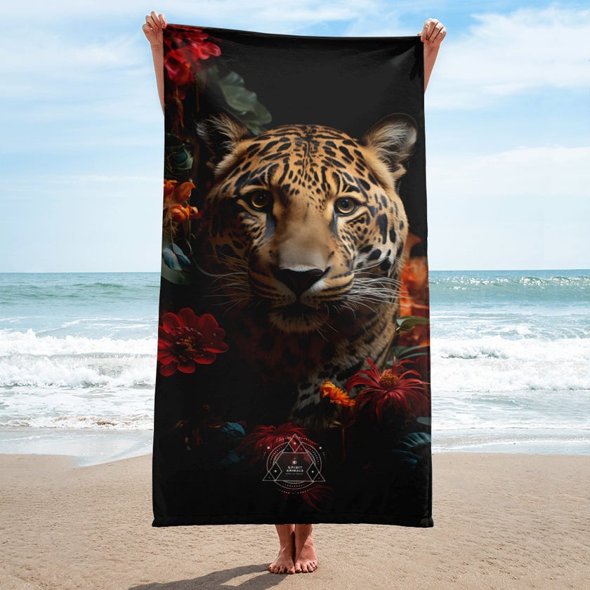 Jaguar Spirit Animal Lightweight Beach Towel