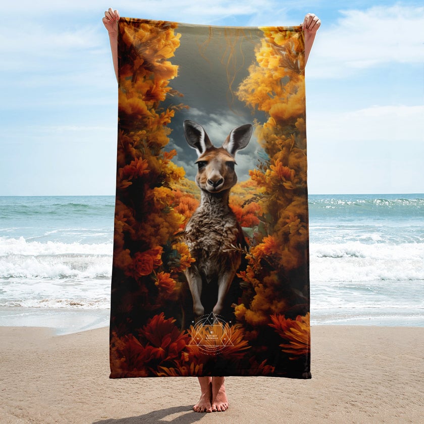Kangaroo Spirit Animal Lightweight Beach Towel