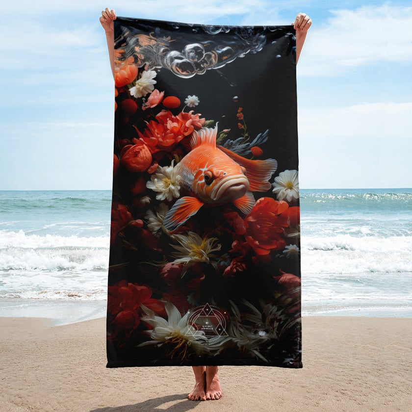 Koi Fish Spirit Animal Lightweight Beach Towel