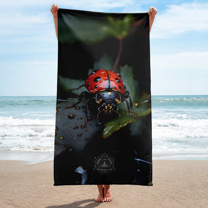 Ladybug Spirit Animal Lightweight Beach Towel