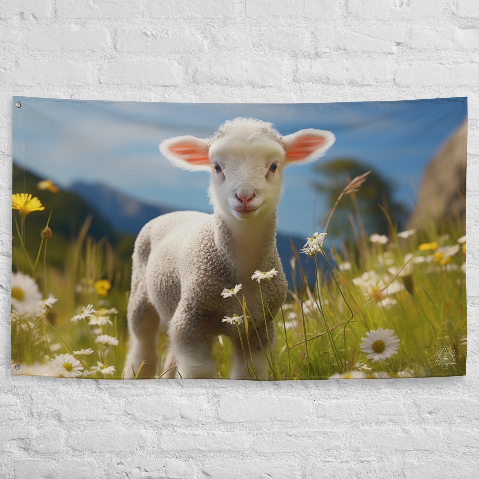 Lamb Spirit Animal Flag Wall Art