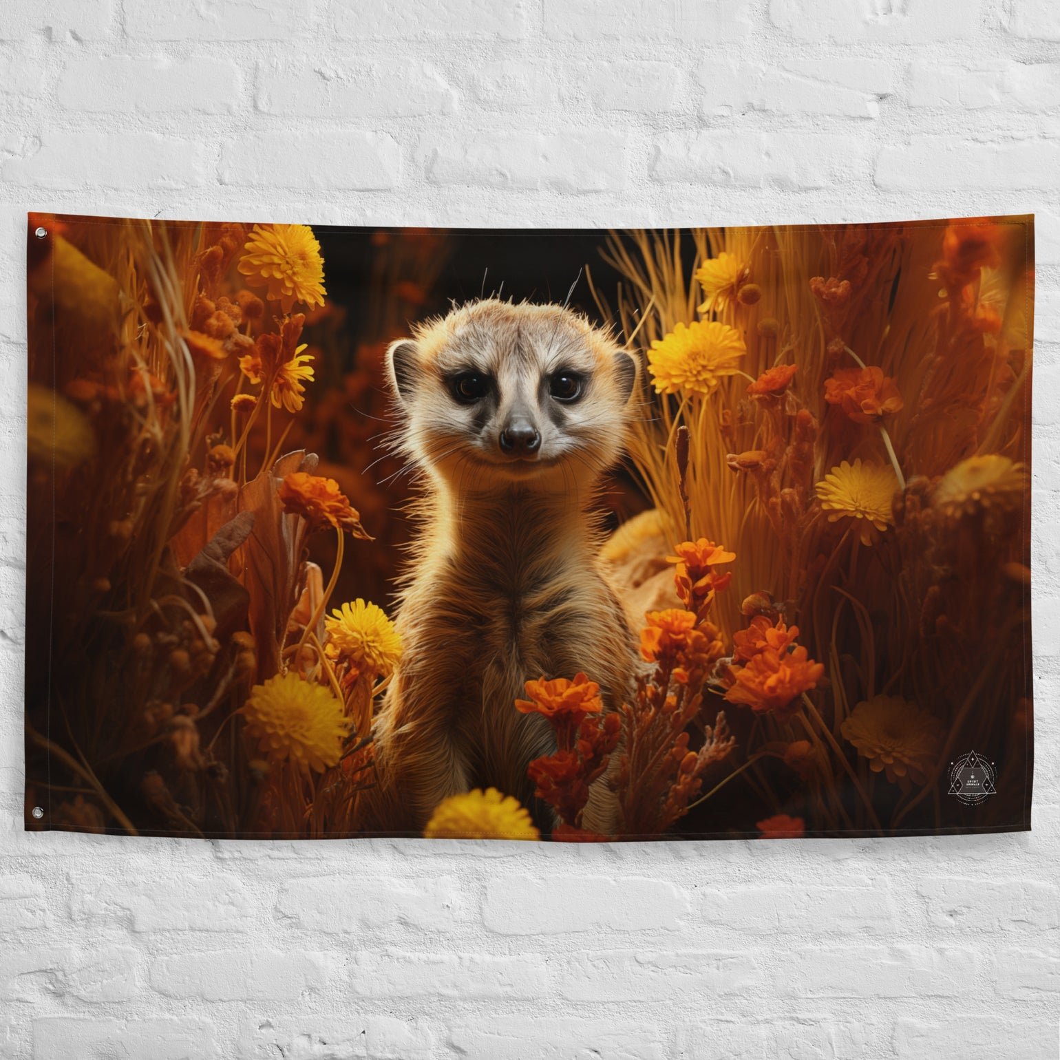 Meerkat Spirit Animal Flag Wall Art