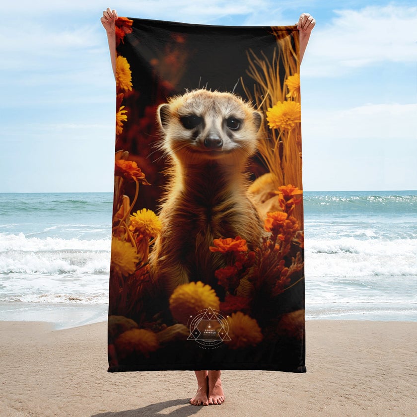 Meerkat Spirit Animal Lightweight Beach Towel