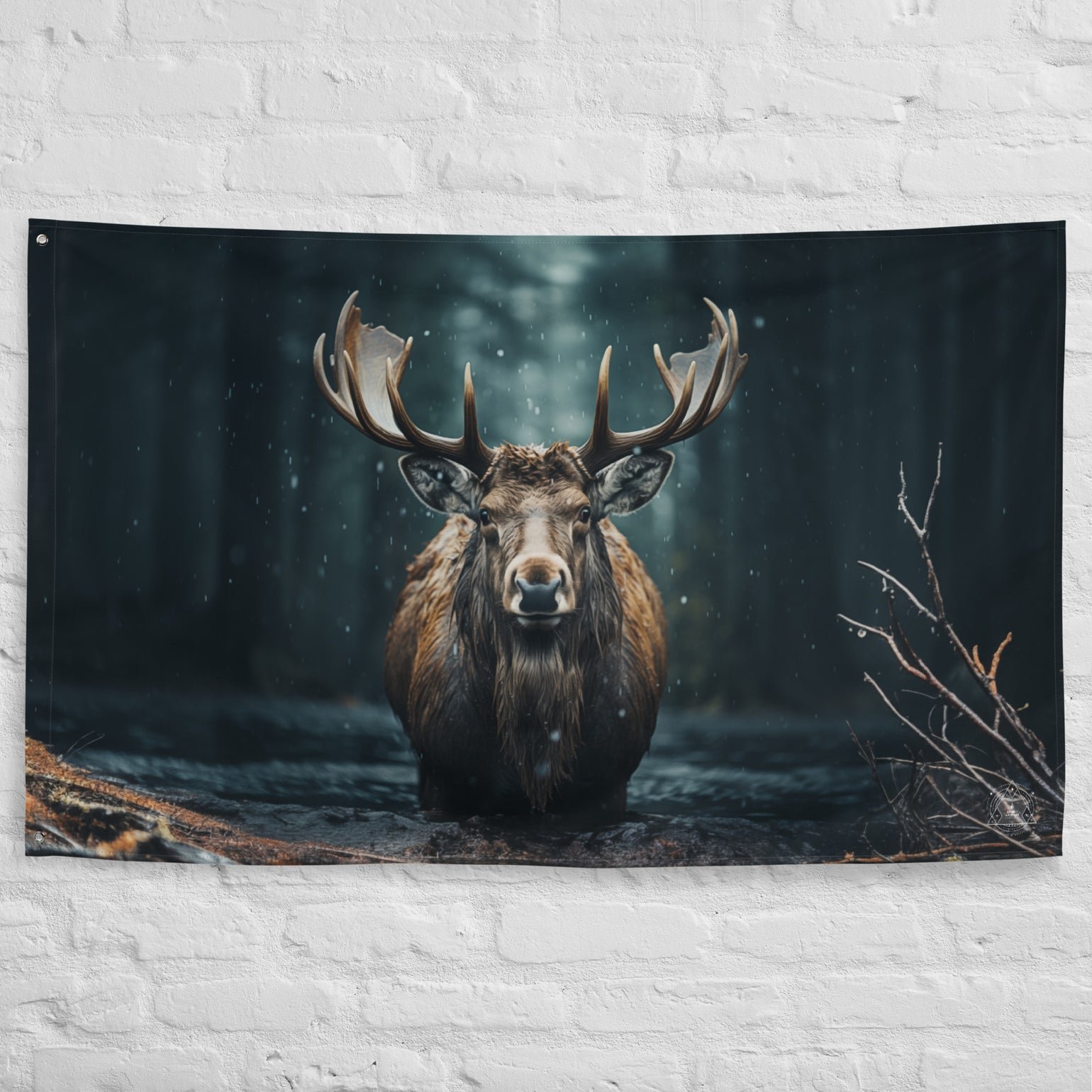 Moose Spirit Animal Flag Wall Art