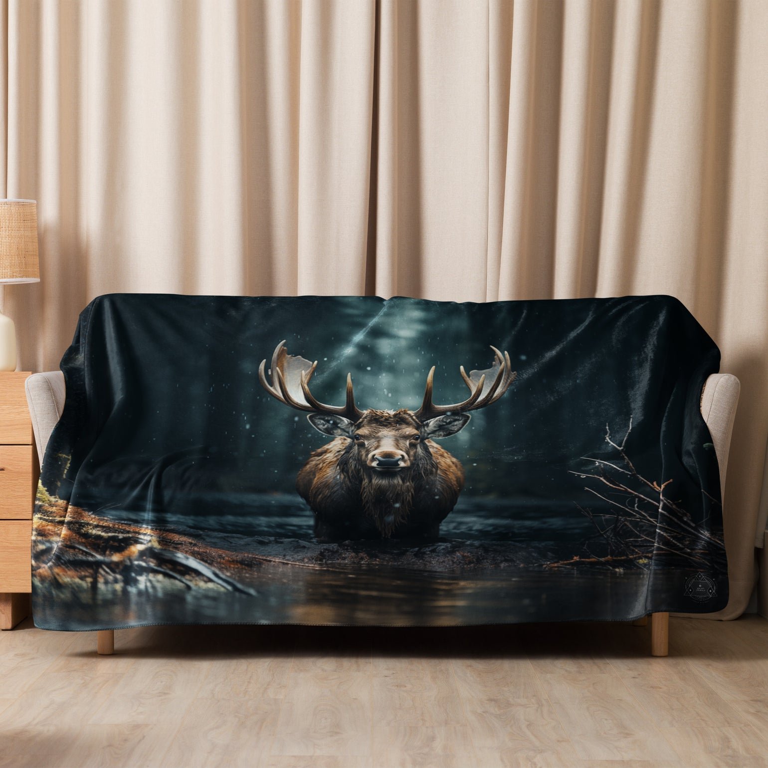 Moose Spirit Animal Sherpa Blanket