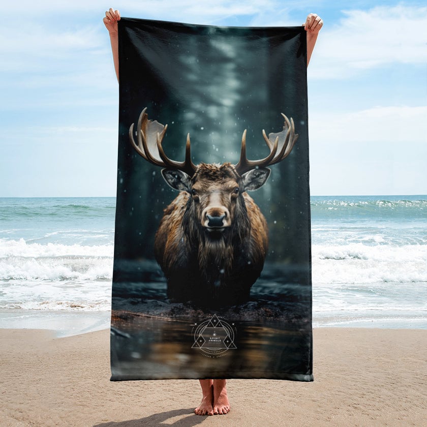 Moose Spirit Animal Lightweight Beach Towel