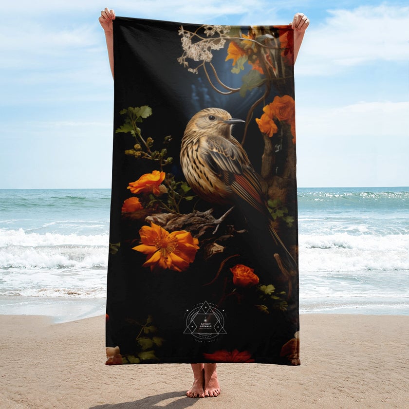 Nightingale Spirit Animal Lightweight Beach Towel