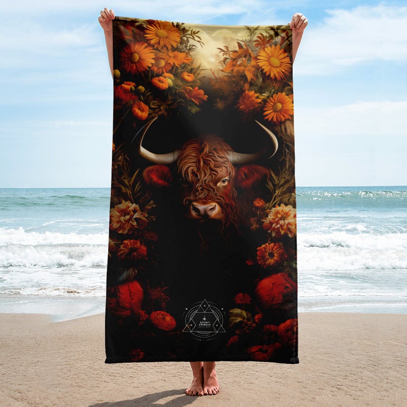 Ox Spirit Animal Lightweight Beach Towel