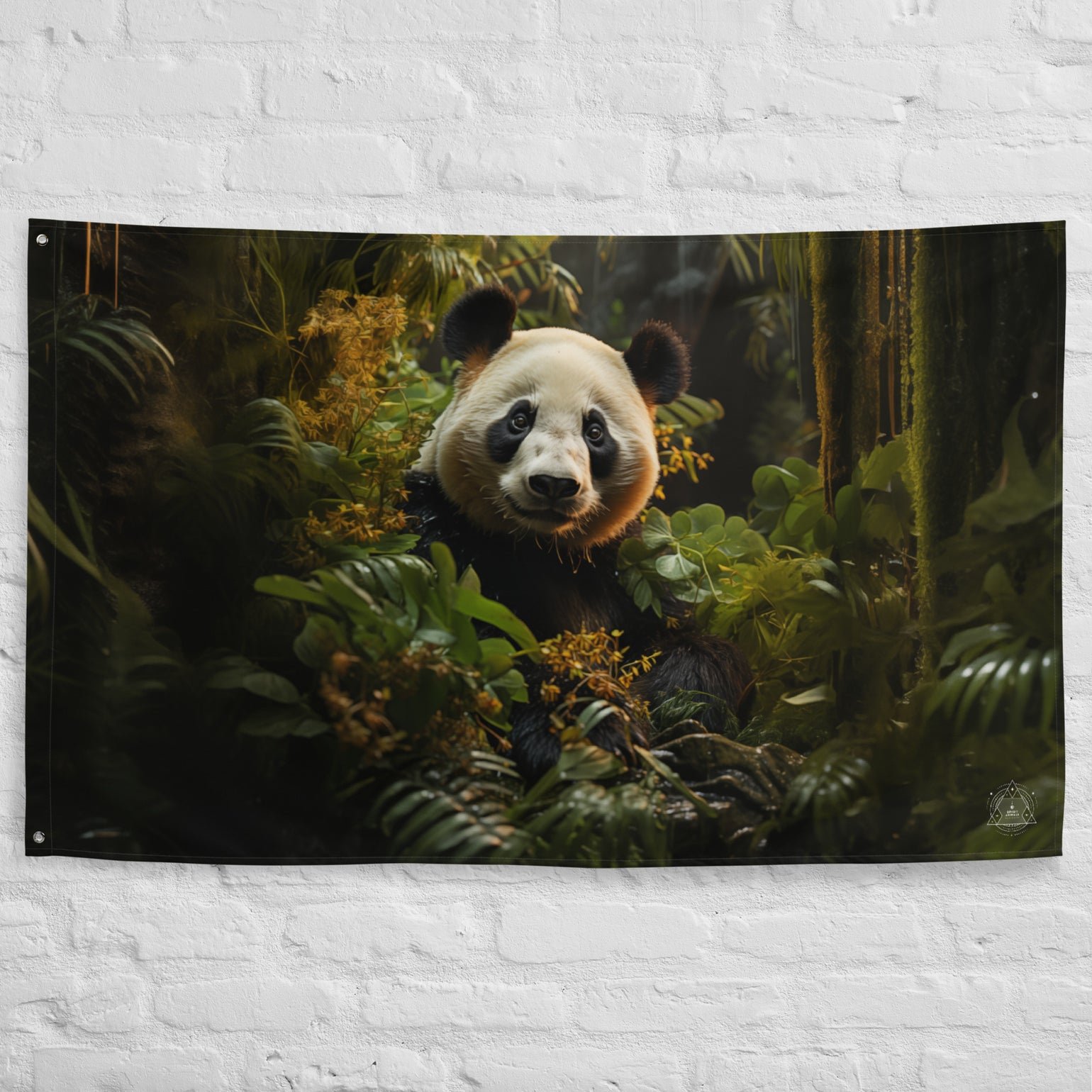 Panda Spirit Animal Flag Wall Art