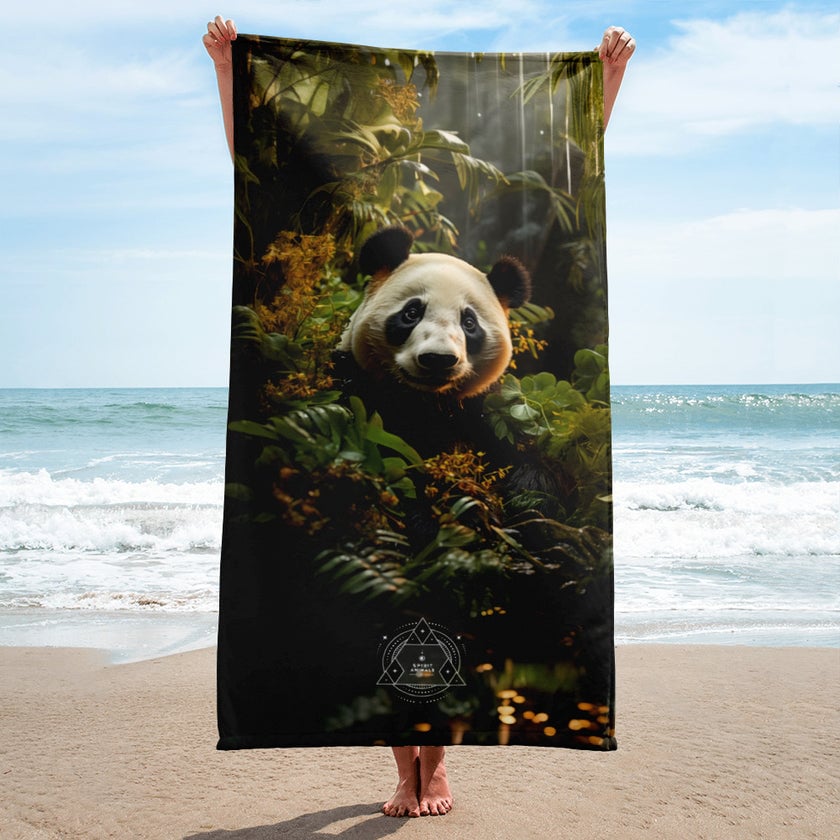 Panda Spirit Animal Lightweight Beach Towel