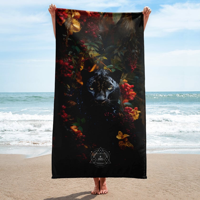 Panther Spirit Animal Lightweight Beach Towel