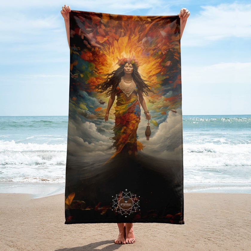 Pele-Goddess-sublimated-towel-white-30x60-beach-658017dcc0901