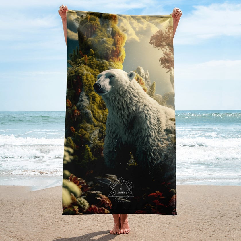Polar Bear Spirit Animal Lightweight Beach Towel