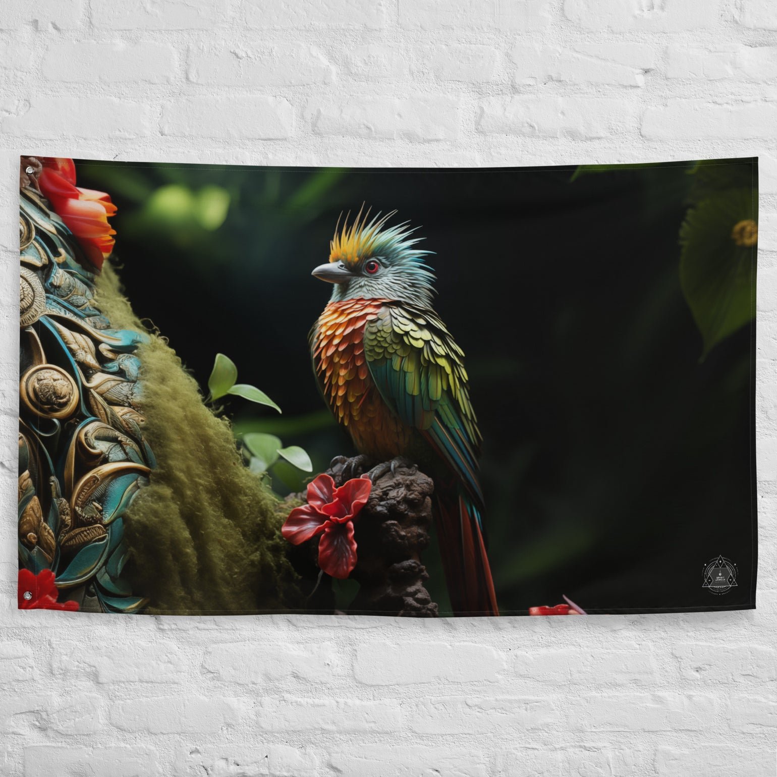 Quetzal Spirit Animal Flag Wall Art