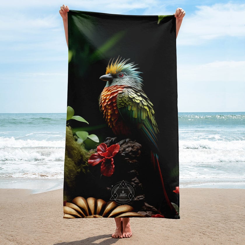 Quetzal Spirit Animal Lightweight Beach Towel