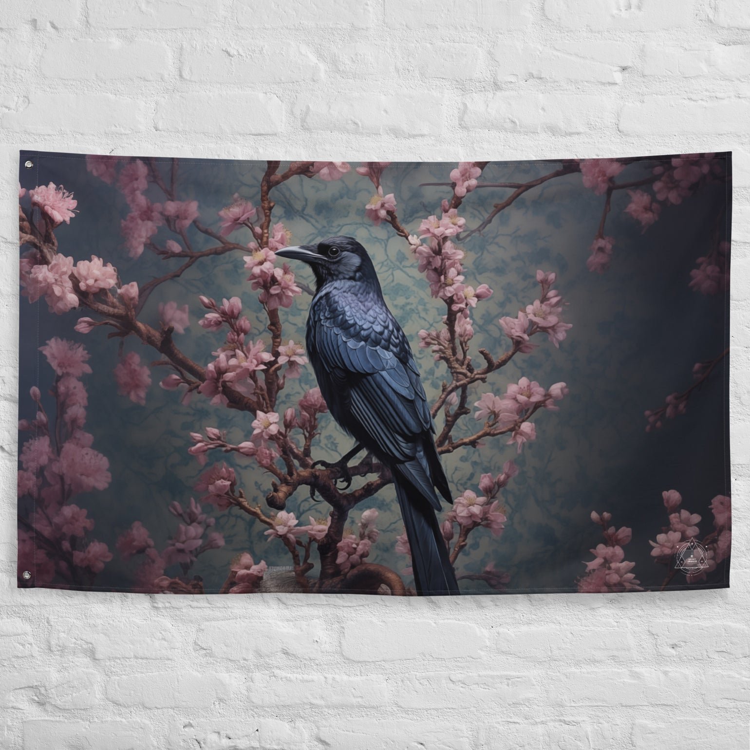 Raven Spirit Animal Flag Wall Art