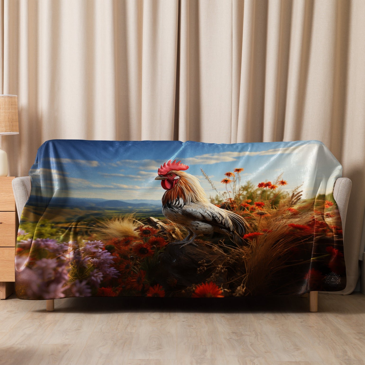 Rooster Spirit Animal Sherpa Blanket