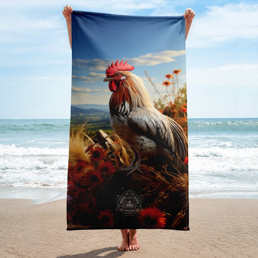 Rooster Spirit Animal Lightweight Beach Towel