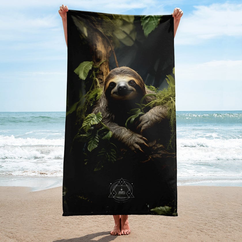 Sloth Spirit Animal Lightweight Beach Towel