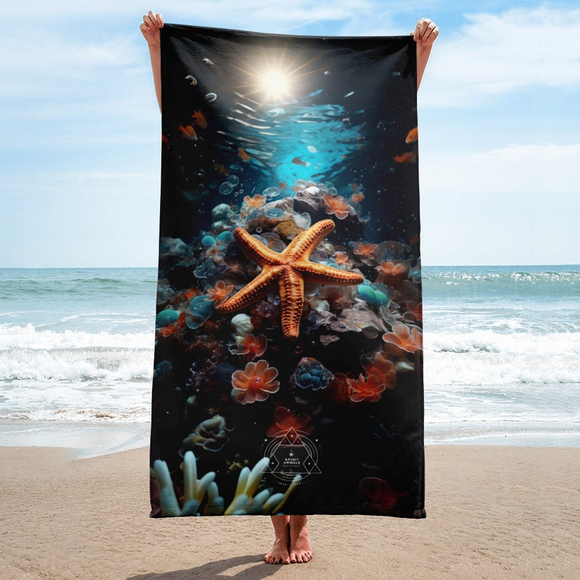 Starfish Spirit Animal Lightweight Beach Towel