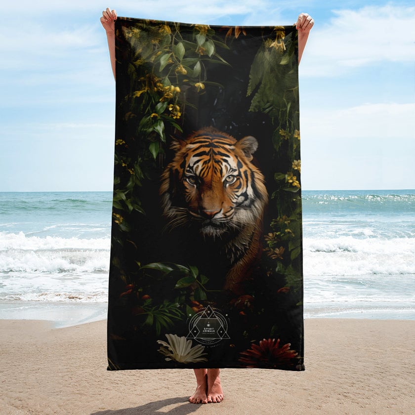 Tiger Spirit Animal Lightweight Beach Towel