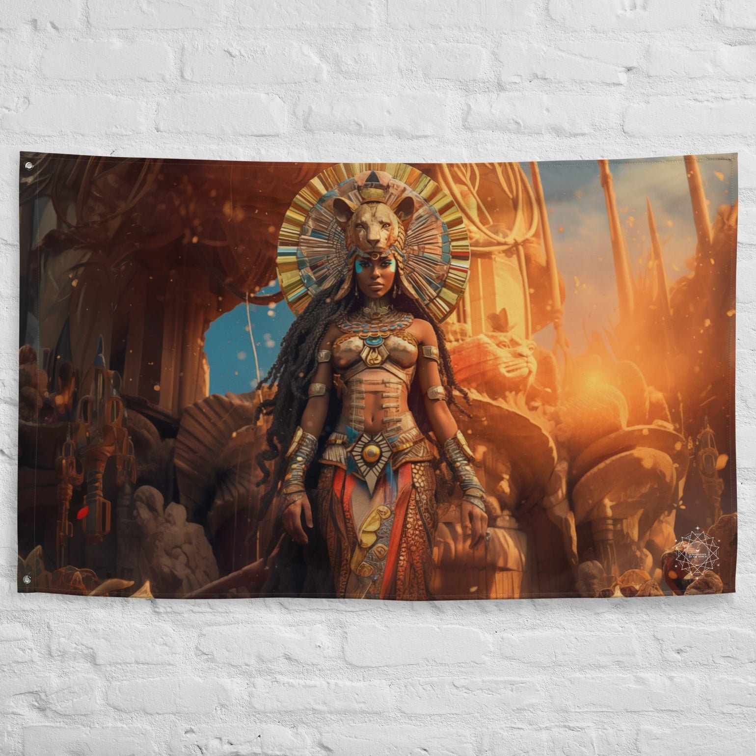Sekhmet Goddess Flag Wall Art