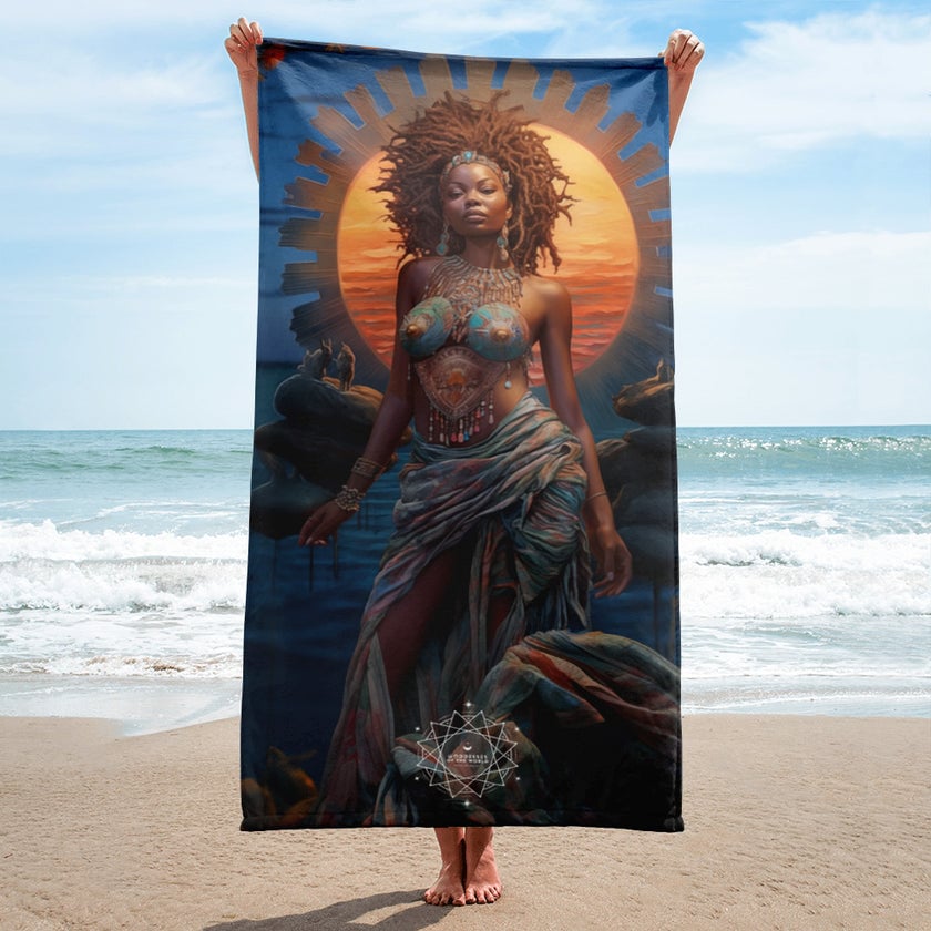 Mawu Goddess Lightweight Beach Towel