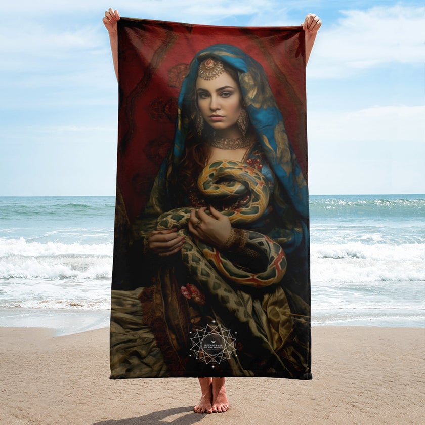 Sahmeran Goddess Lightweight Beach Towel