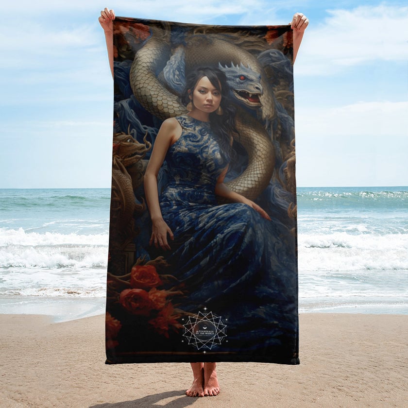 Tiamat Goddess Lightweight Beach Towel