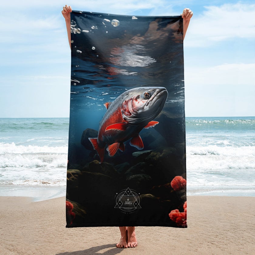 Salmon Spirit Animal Lightweight Beach Towel
